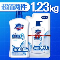 舒肤佳 经典沐浴露纯白清香长效保护泡沫丰富680g+550g