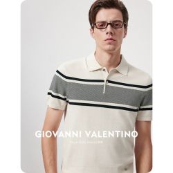 GIOVANNI VALENTINO 卓凡尼华伦天奴 含蚕丝 男士短袖POLO衫