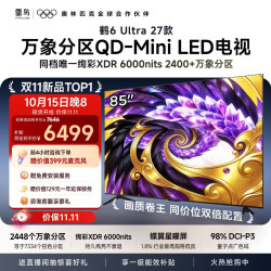 雷鸟 电视 85鹤6Ultra27款 85英寸 QD-Mini LED 蝶翼星曜屏 300Hz超高刷