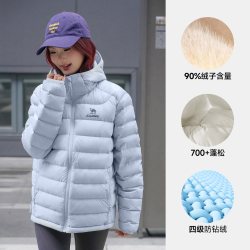 骆驼 泡芙羽绒服冬鸭绒防风连帽高蓬锁温运动面包服