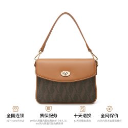 稻草人 包包女式2026新款印花单肩斜挎包高级感翻盖时尚通勤小方包