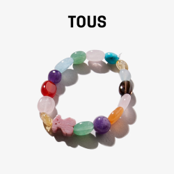 TOUS 925银轻奢小众女士手链手串紫水晶串珠手串精致设计情侣节日礼物 彩色宝石
