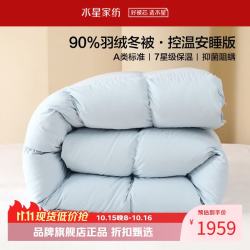水星家纺 A类抑菌阻螨90%白鸭绒冬被芯防钻绒秋冬羽绒被子 90%羽绒冬被200cm×230cm