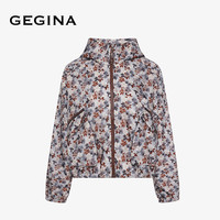 GEGINA 女装2026秋冬新品复古碎花短款连帽外套轻薄梭织短夹克上衣