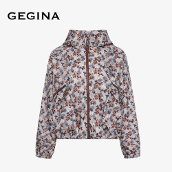 GEGINA 女装2026秋冬新品复古碎花短款连帽外套轻薄梭织短夹克上衣