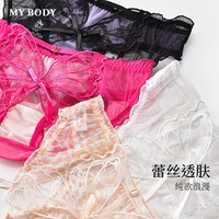 MY BODY 内裤性感镂空蝴蝶结蕾丝低腰三角裤