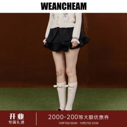 WEancheAM 未未姆 2026秋新款复古松弛蝴蝶结花瓣裙女层叠花边裙 黑色 L
