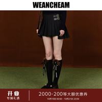 WEancheAM 未未姆 2026秋新款英格兰古堡复古半身裙女不规则裙摆 黑色 M