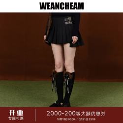 WEancheAM 未未姆 2026秋新款英格兰古堡复古半身裙女不规则裙摆 黑色 M