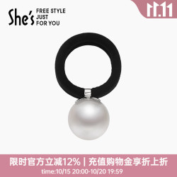茜子 凡尔赛之梦大颗工艺珍珠盘发发圈扎马尾皮筋发绳发饰头花头饰 珍珠白H0