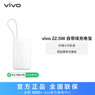 vivo 10000mAh 22.5W 移动电源 自带线 双向快充