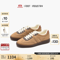 FOOT INDUSTRY 足下工业绒感德训鞋2026秋季新款潮流时尚百搭单鞋男女同款 培茶棕 37