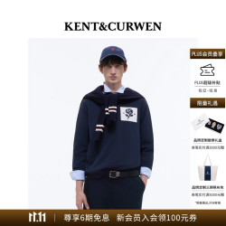 KENT&CURWEN 玫瑰系列26秋冬新品圆领休闲男女同款刺绣卫衣 藏蓝色96 M (175/96A)