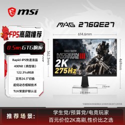 微星 27英寸2K高刷340Hz玄龙电竞MiniLED电脑显示器MAG276QBM屏240