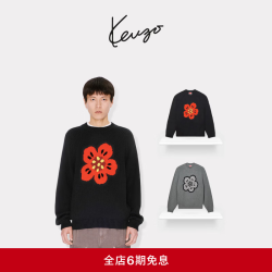 KENZO 男士BOKE海棠花经典版型花朵图案针织衫 99J.黑色 S