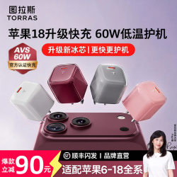 图拉斯 小冰块充电器适苹果18Pro充电头45W/60W手机配件