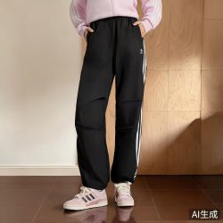 阿迪达斯 休闲百搭舒适三条纹运动裤伞裤女装秋季adidas阿迪达斯官方三叶草