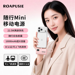 罗普仕 ROAPUSIE/罗普仕3C认证胶囊充电宝1万毫安自带线支架快充小巧便捷