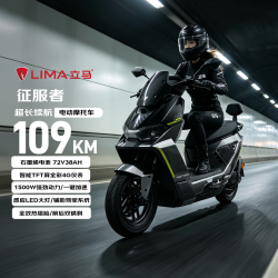 立马电动车 立马电动摩托车 征服者72V38Ah大电池109KM超长续航1500W电机TFT彩屏双碟刹通勤外卖电动车 磨砂金属灰