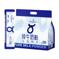 1号会员店 全脂牛奶粉1kg （25g*40条）全家中老年高钙早餐咖啡送礼