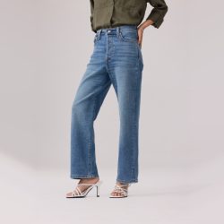 Levi's 女士美式复古百搭Ribcage高腰修身直筒休闲牛仔裤