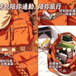 atacai 休闲手袋，尼龙布手提托特包女高级感韩系时尚大容量通勤挎包旅行 棕色