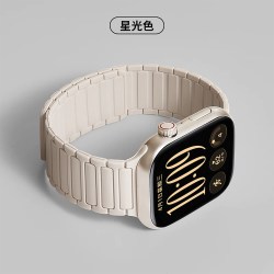 第一卫适用苹果手表iwatchS12表带新款S11/10代磁吸applewatchS9硅胶Ultra4女SE3运动腕带氟橡胶8男7智能高级