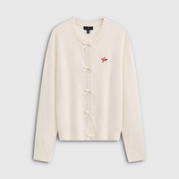 Gap logo花体刺绣针织开衫