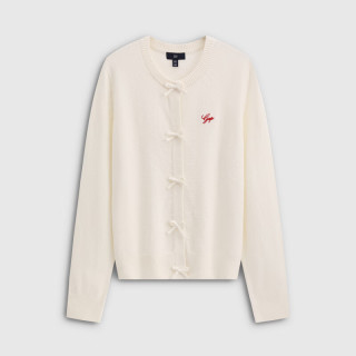 Gap logo花体刺绣针织开衫