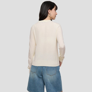 Gap 盖璞 887066 logo花体刺绣宽松针织开衫 象牙白 M