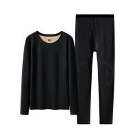素湃科技 男士保暖内衣套装 W7324 曜石黑 XXXXL