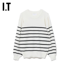 I.T IT Designers Remix女装针织衫基础日常条纹圆领薄毛衣新品