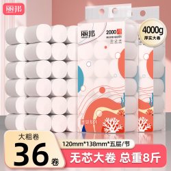 丽邦 卷纸卫生纸家用实惠装纸巾厕纸厕所手纸卫生间专用无芯卷筒纸