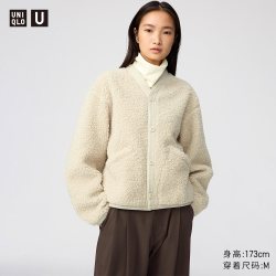 优衣库 摇粒绒短茄克优衣库女装男装合作款外套夹克488222