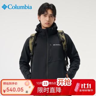 哥伦比亚 软壳衣男24秋冬户外防风机织夹克外套 WE6885 010 L