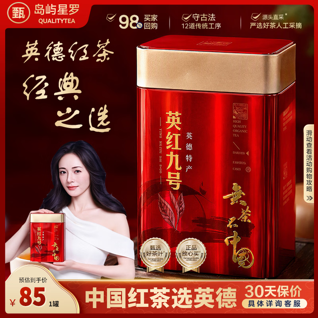 岛屿星罗 红茶英红九号浓香型英德红茶双罐装茶叶500g节日茶礼送礼自己喝 甄选英红九号250g