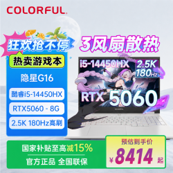 七彩虹 隐星G16 i5-14450HX游戏笔记本电脑学生电竞游戏