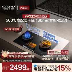 方太 家用嵌入式双灶5.2kW猛火煤气灶 定时防干烧可联动可调节尺寸02-TEK20-T天然气燃气灶 天然气