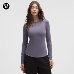 lululemon 丨Hold Tight 女士紧身剪裁长袖 T 恤 LW3FTFS 葡萄朦胧紫 3XS /0