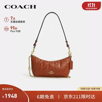 COACH 女士CAITLIN中号单肩斜挎月牙包肉桂CEW99礼物次日达