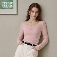 TEENIE WEENIE 小熊秋季修身内搭打底衫T恤女 浅粉色