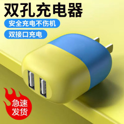 YUTOOL 适用于苹果小米安卓手机充电器5V2A双色USB插座充电线