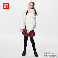 优衣库 童装女童HEATTECH EXTRA WARM绒面紧身裤打底裤485424 09 黑色 150