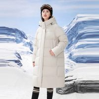 雪中飞 女士长款连帽加厚羽绒服