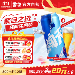 雪花 啤酒(Snowbeer)勇闯天涯500ml*12听 清爽经典拉格 实惠整箱装