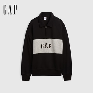 盖璞（GAP）男女装2026秋季新款撞色宽松polo领卫衣休闲上衣美版000911585