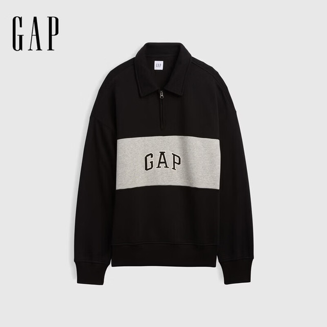 Gap 撞色半拉链 Polo领 男士卫衣