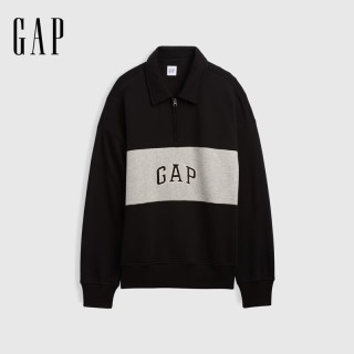盖璞（GAP）男女装2026秋季新款撞色宽松polo领卫衣休闲上衣美版000911585