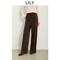 LILY 女士休闲裤 直筒阔腿 棕色 L/170/72A