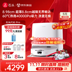 石头 P30Pro/悦享 扫地机器人扫拖一体全自动上下水集尘热水洗地机拖布免洗擦地拖地机器人 P30 Pro水箱版